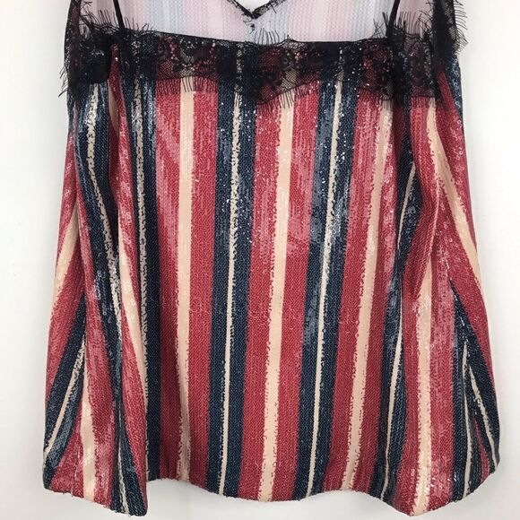 Zara Basic Sequin Patriotic Stripe Tank NEW - Picture 10 of 12